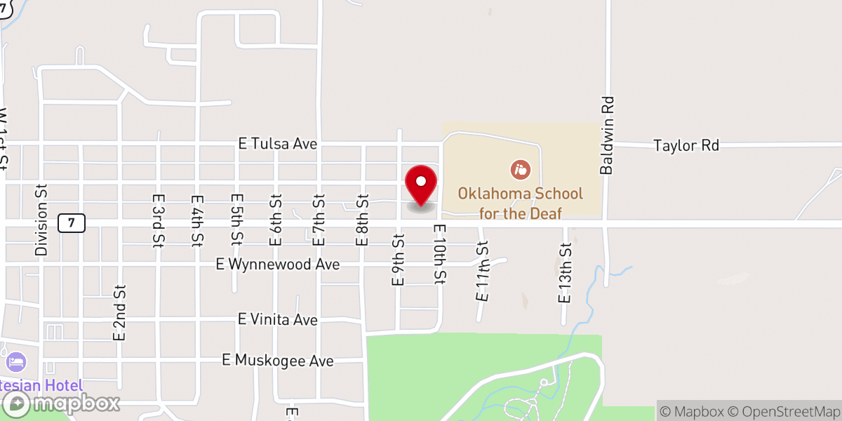 Map showing location of First Assembly of God