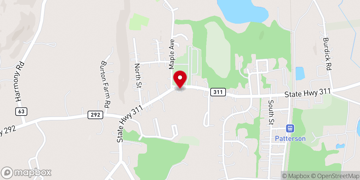Map showing location of Patterson Presbyterian Church - Food Distribution Center
