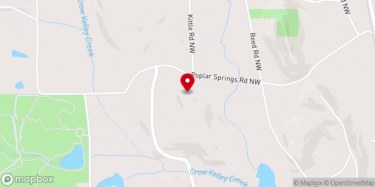 Map showing location of Poplar Springs Baptist Church