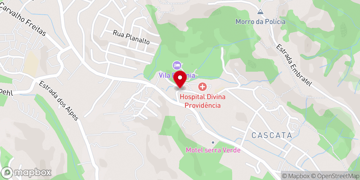 Map showing location of Gruta Nossa Senhora de Lourdes