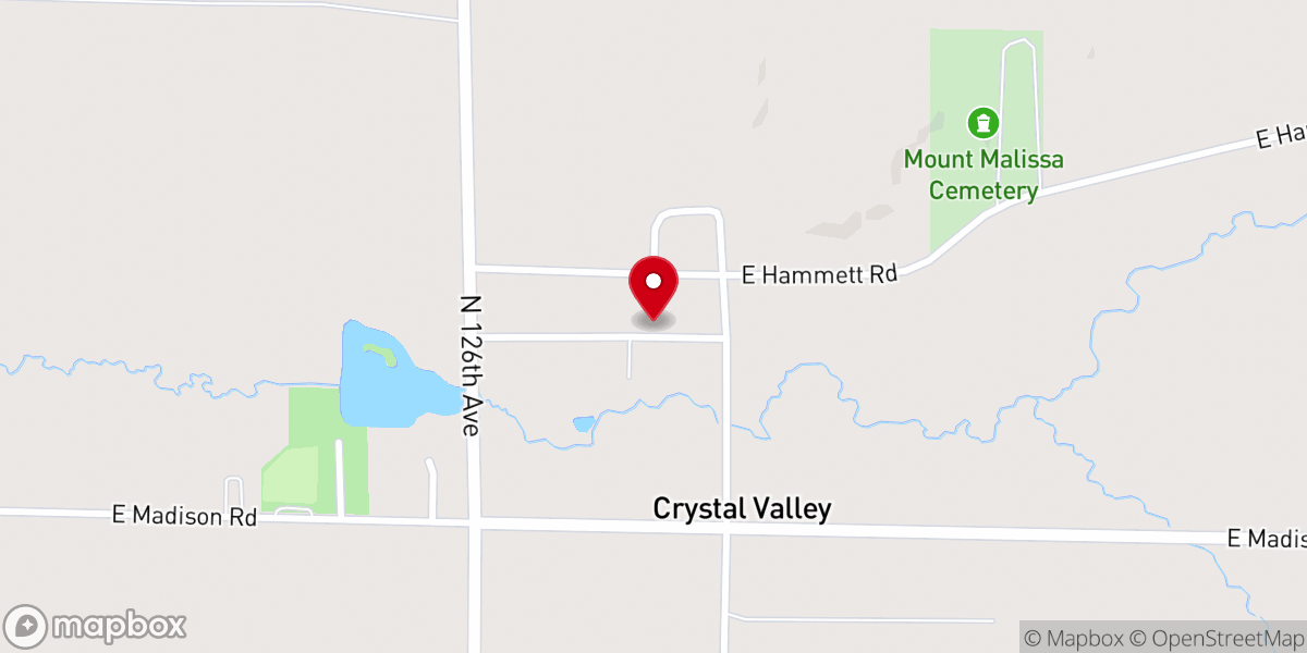 Map showing location of Crystal Valley United Methodist