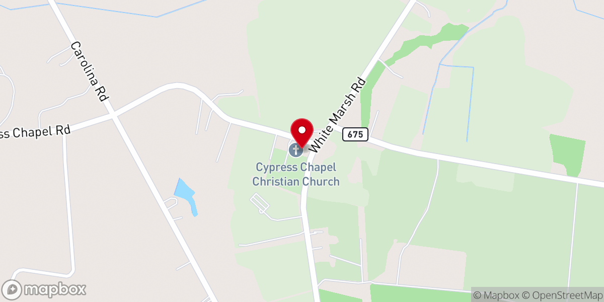 Map showing location of Cypress Chapel Christian Church