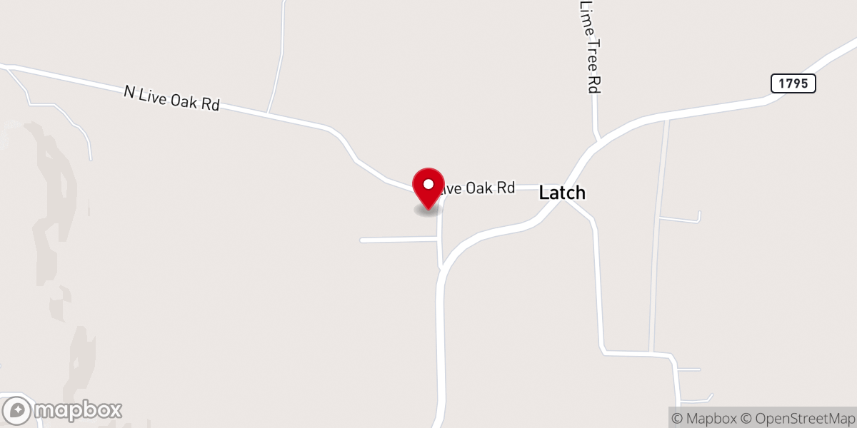Map showing location of Latch Missionary Baptist Church