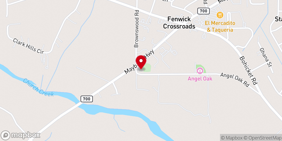 Map showing location of St. John’s Episcopal Church