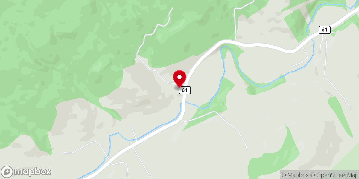 Map showing location of Clear Fork Church