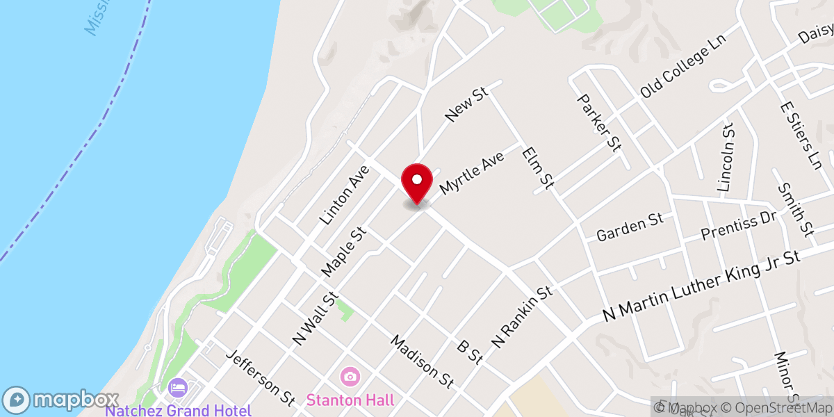 Map showing location of West Side Baptist Church