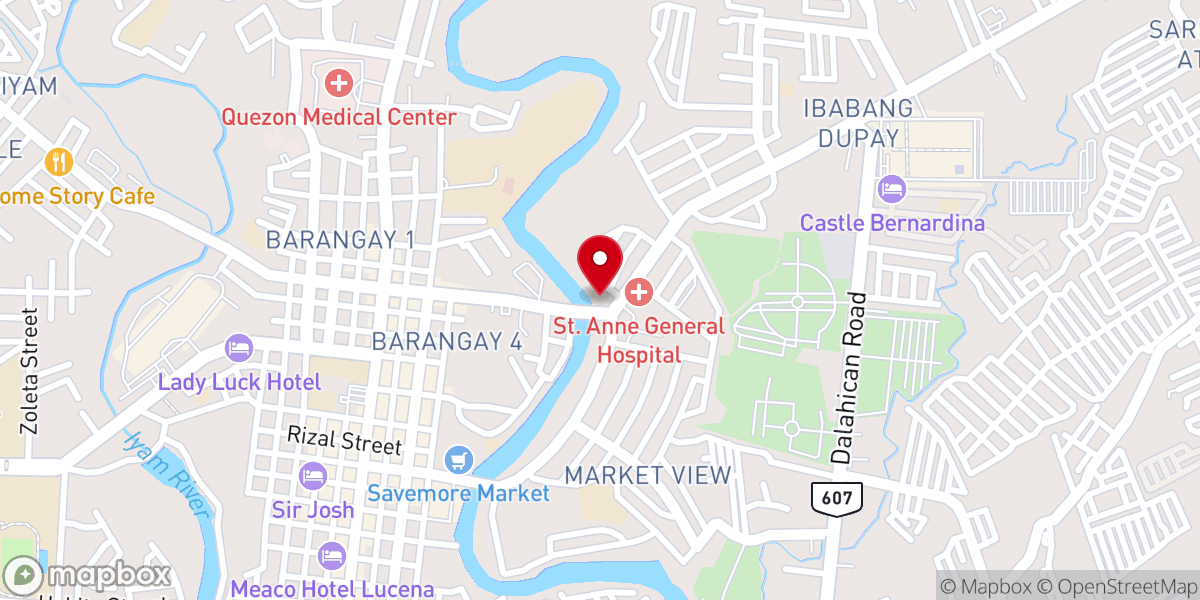 Map showing location of Crossroads.Lucena Baptist Church