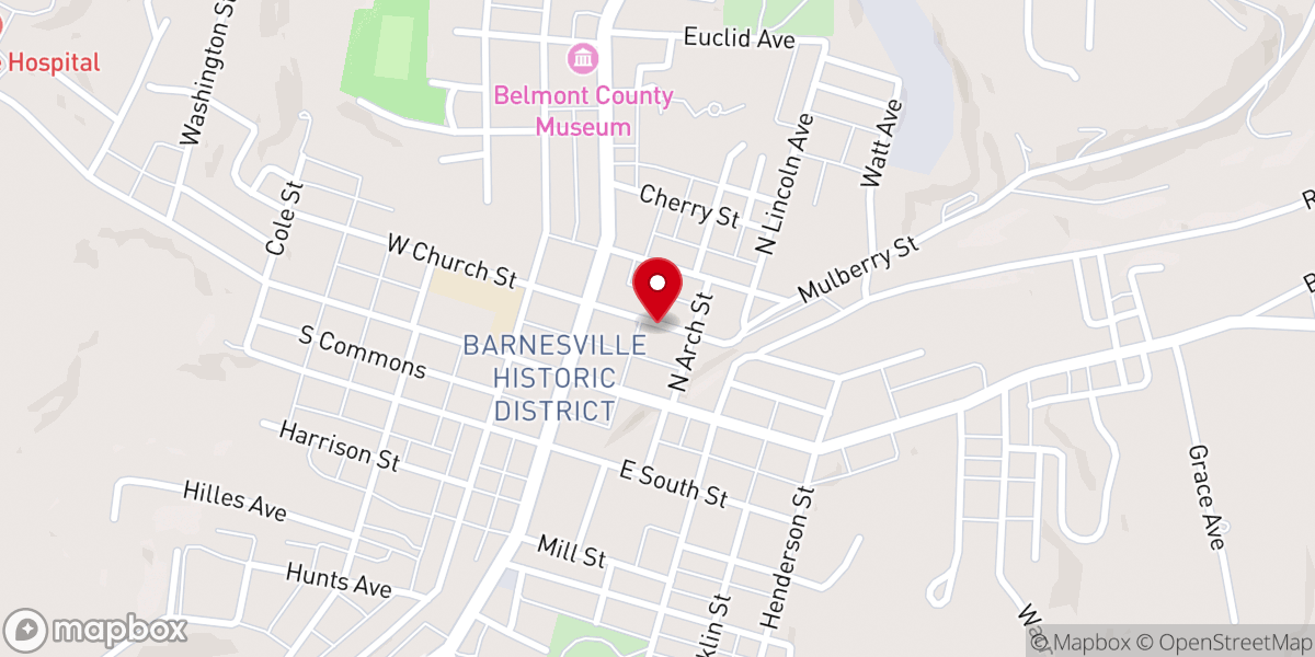 Map showing location of Barnesville Water Department