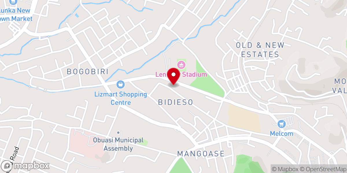Map showing location of Church of Christ