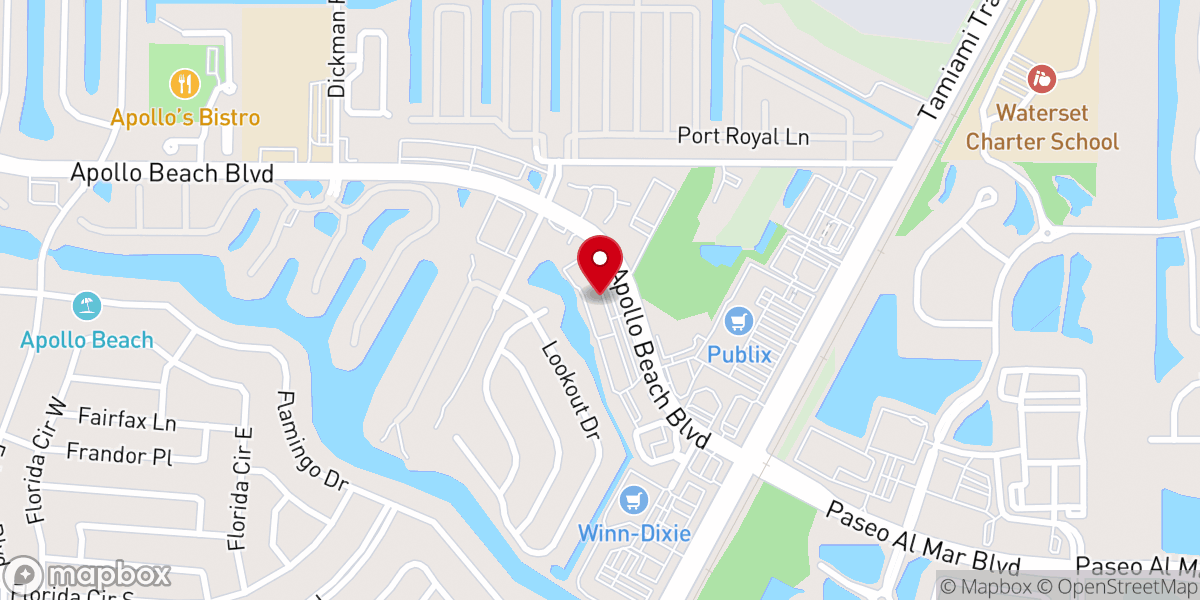 Map showing location of The Life Church - Apollo Beach