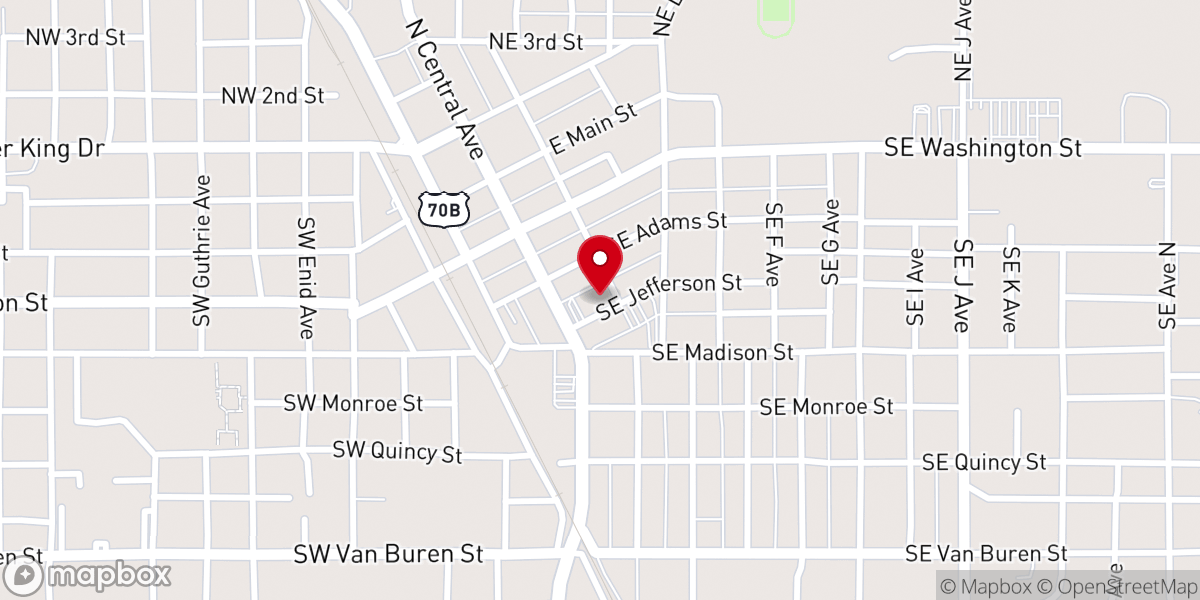 Map showing location of Miracle Tabernacle