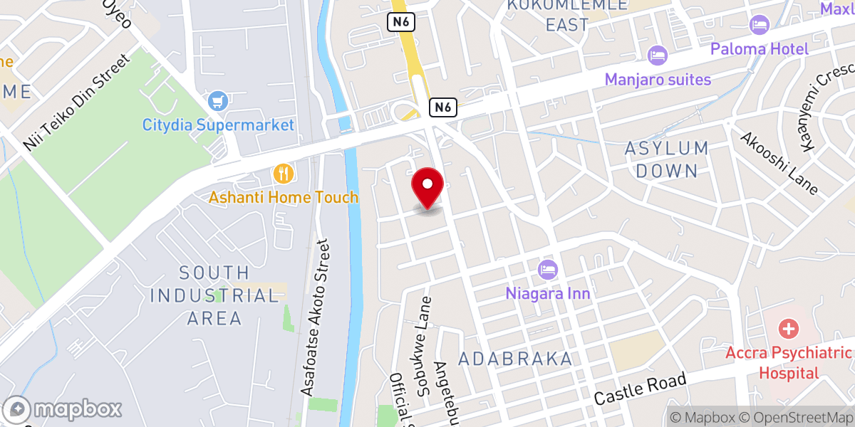 Map showing location of Holy Hill Chapel A/G (Faith Cathedral)