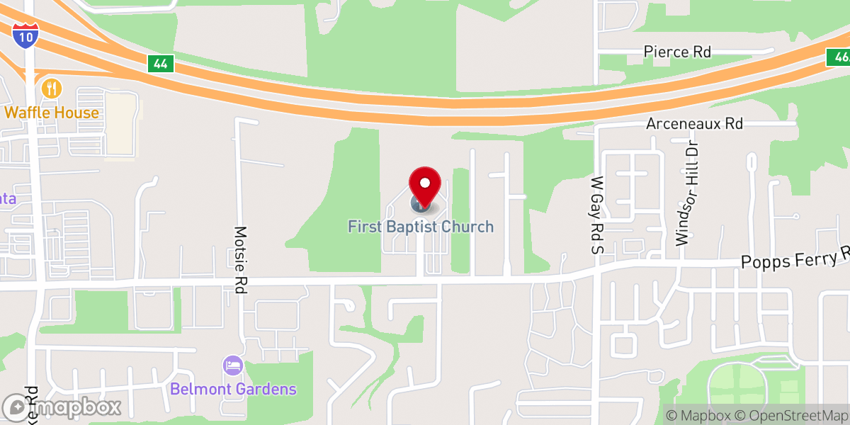 Map showing location of First Baptist Church of Biloxi - Food Distribution Center