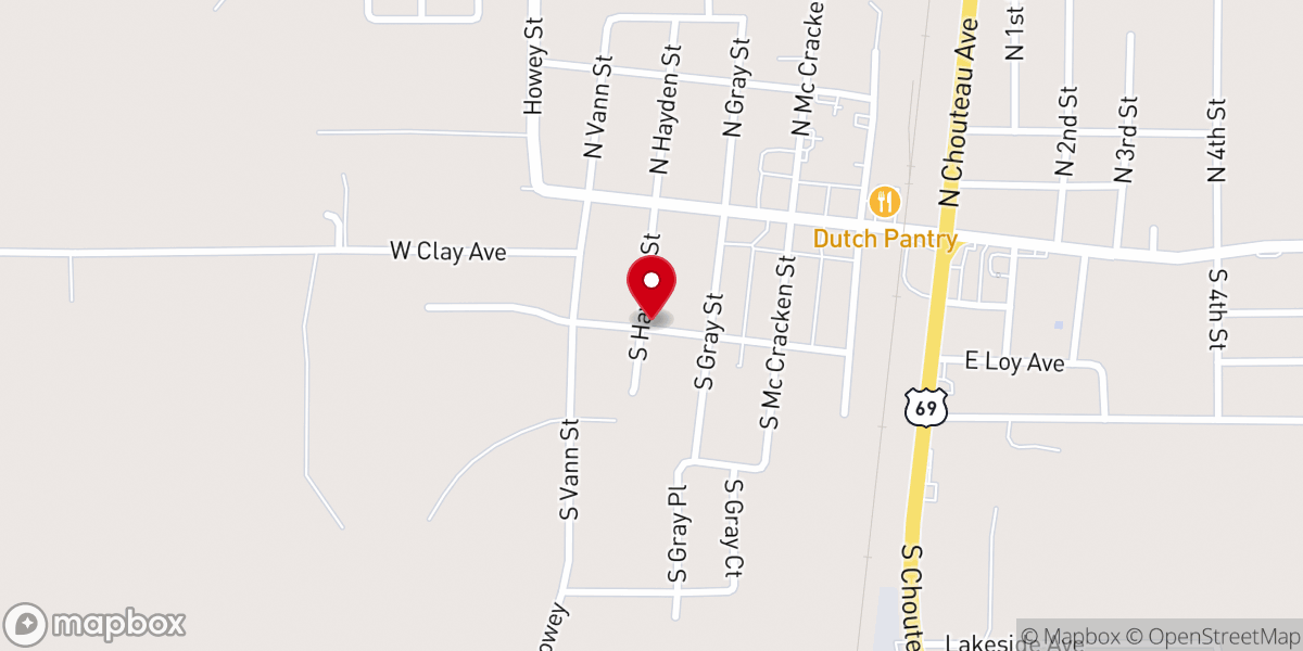 Map showing location of First Presbyterian Church