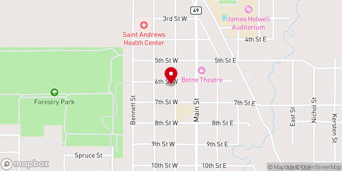 Map showing location of First Baptist Church
