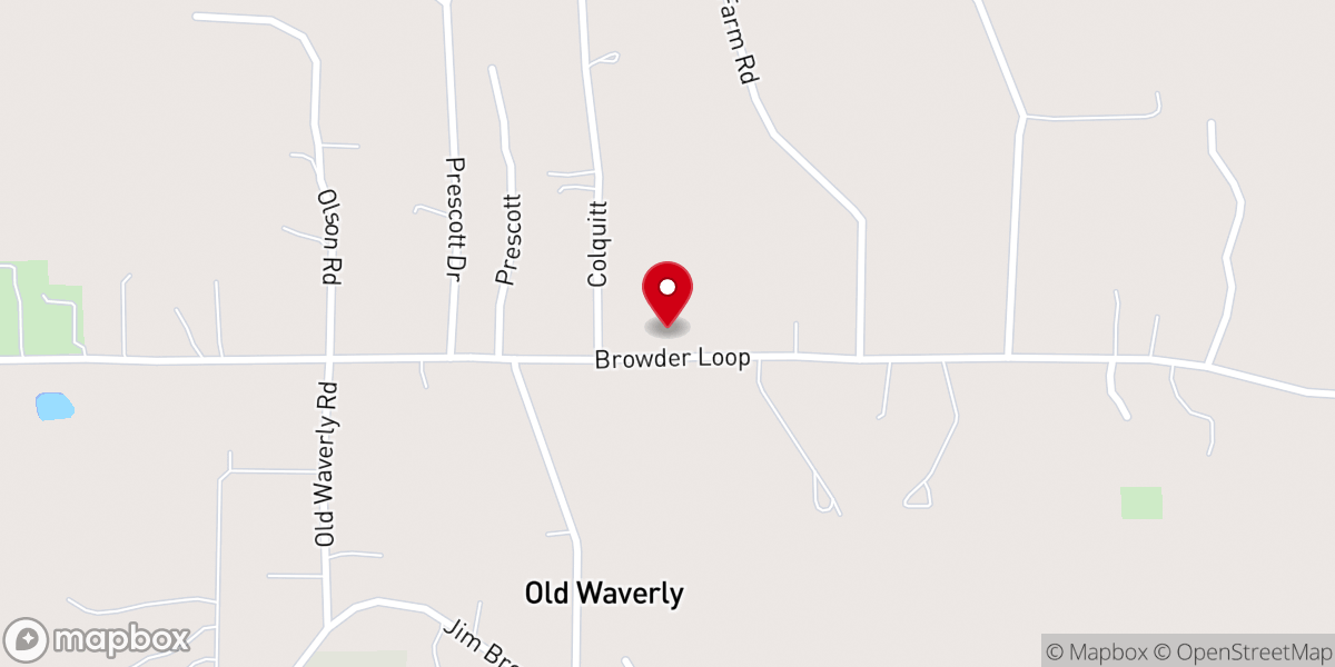 Map showing location of Waverly Presbyterian Church