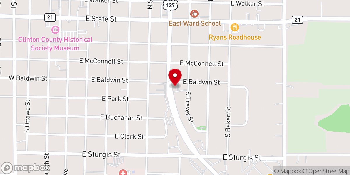 Map showing location of First Assembly of God Church St Johns