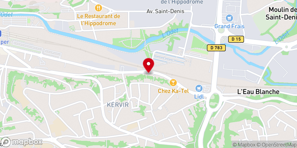 Map showing location of Église néo-apostolique Quimper