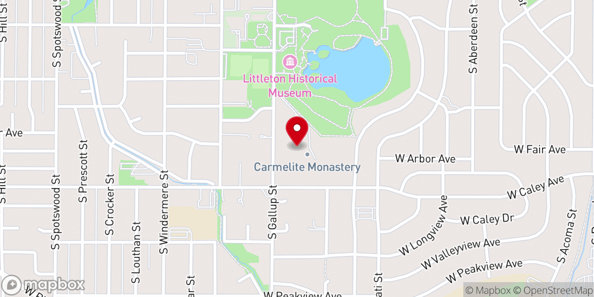 Map showing location of Carmelite Monastery- Discalced Carmelite Nuns of Colorado