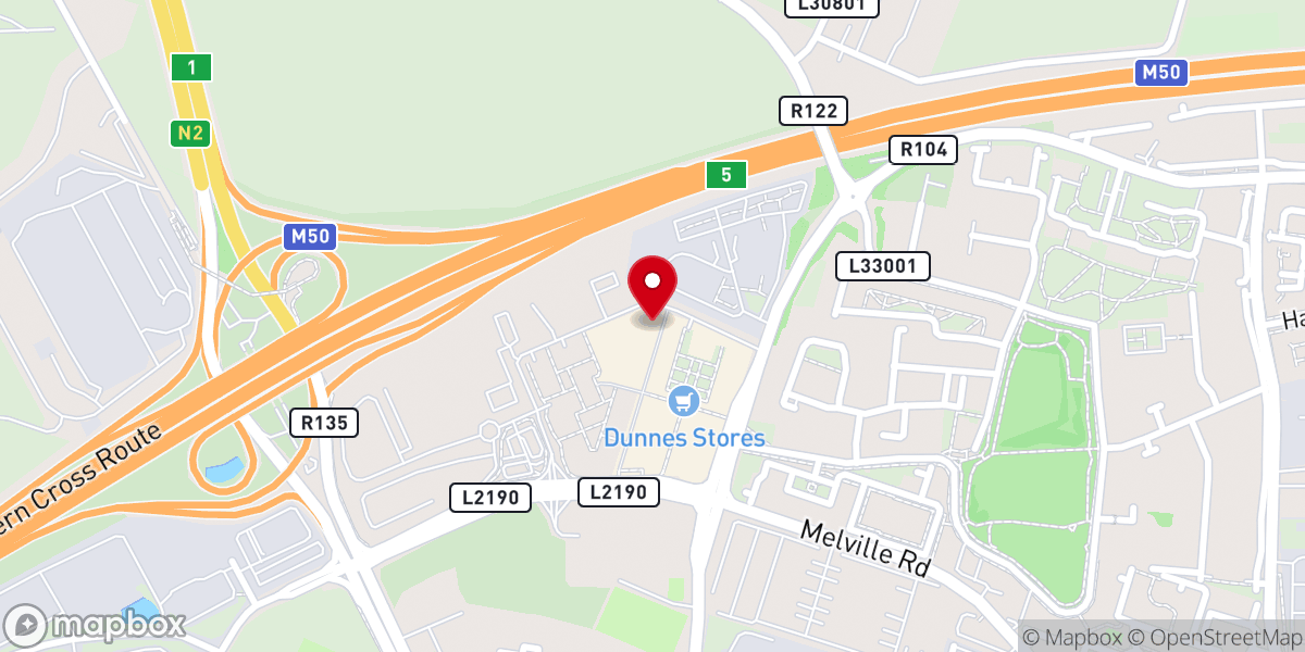 Map showing location of Dublin Christian Fellowship