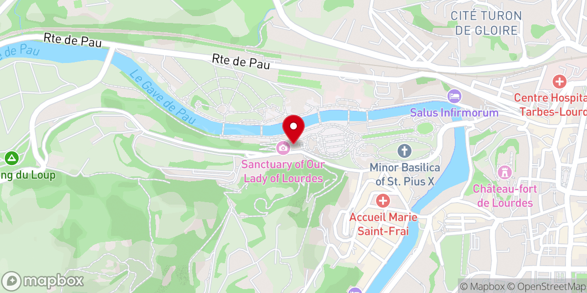 Map showing location of Sanctuaire Notre-Dame de Lourdes
