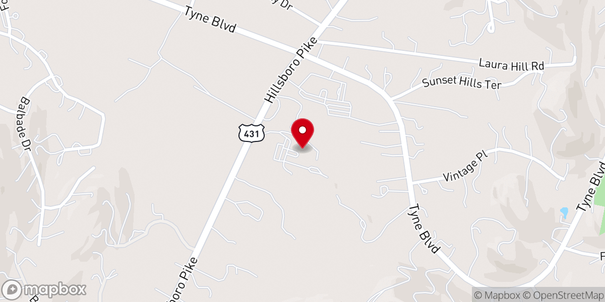 Map showing location of Hillsboro Presbyterian Church