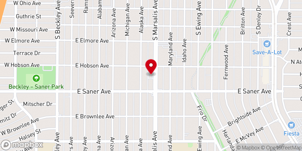 Map showing location of Marsalis Avenue Baptist Church