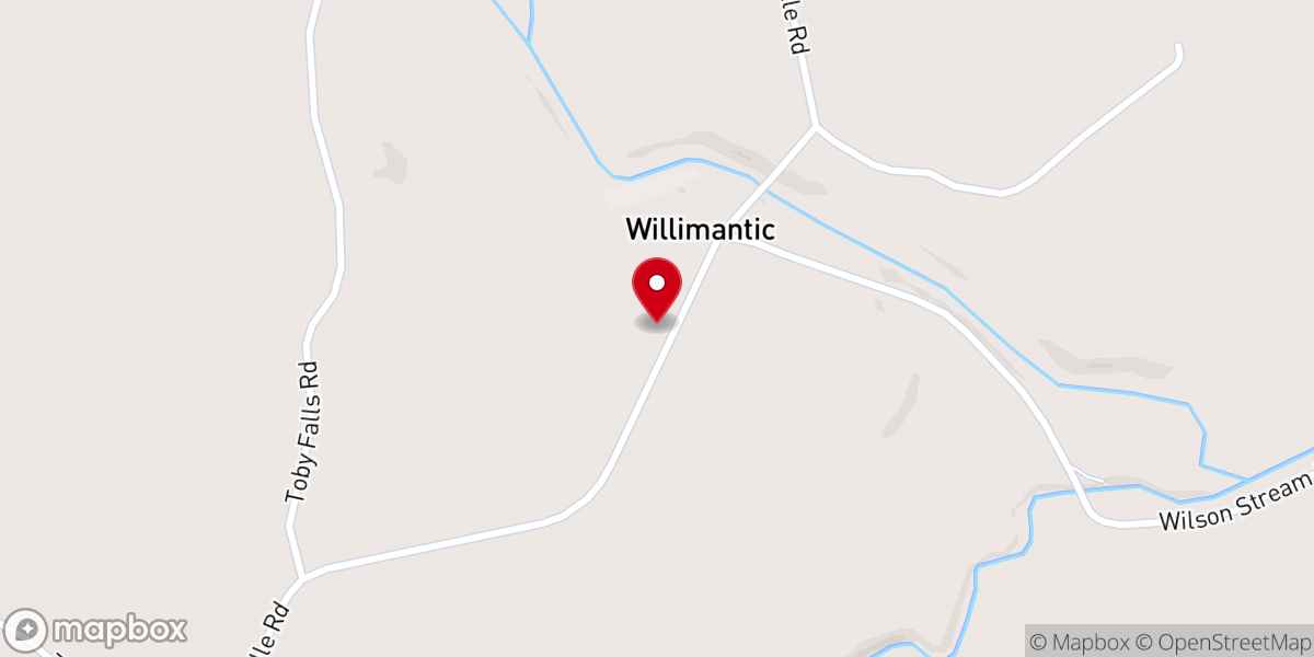 Map showing location of Willimantic Community Church