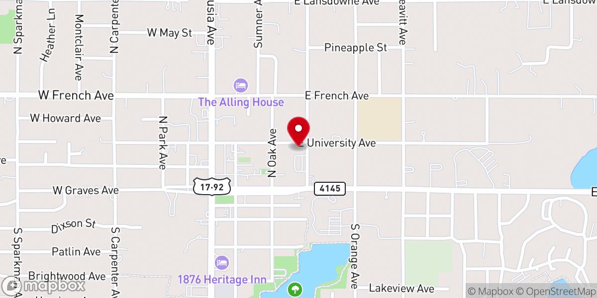 Map showing location of Orange City United Methodist Church