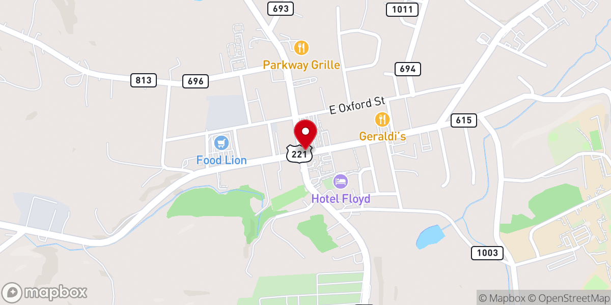 Map showing location of Floyd
