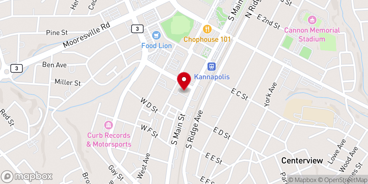 Map showing location of Kimball Memorial Lutheran Church