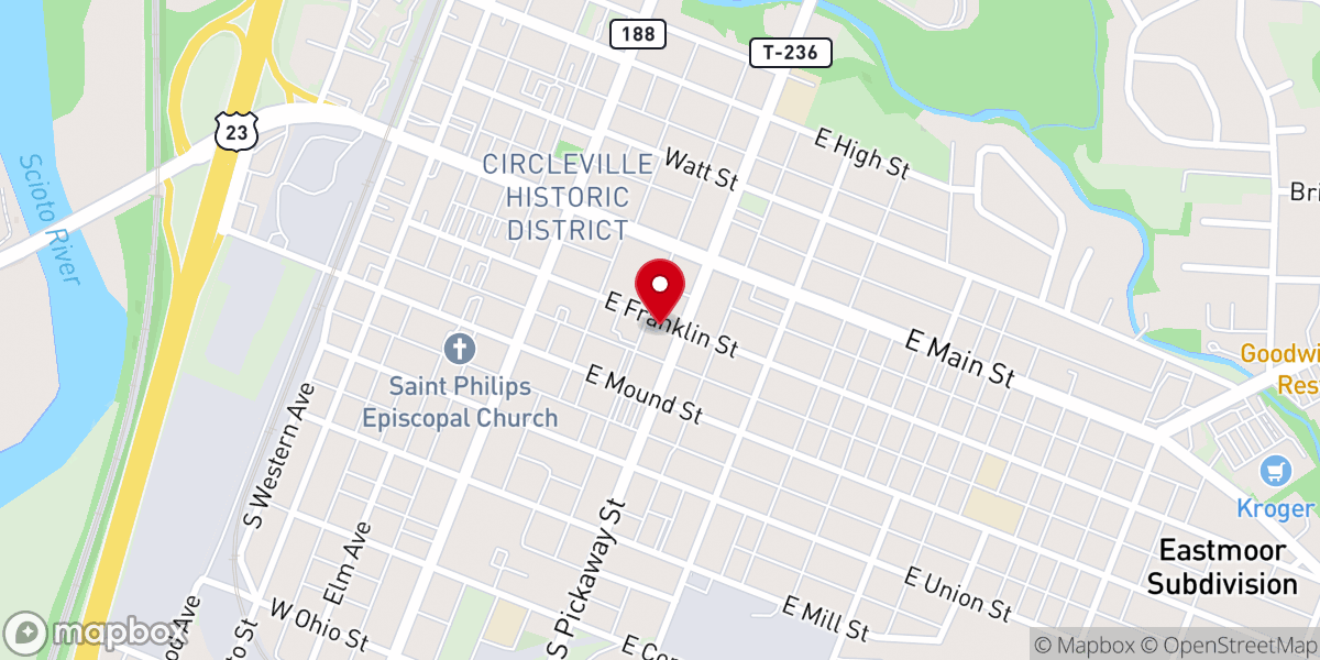 Map showing location of Circleville Pumpkin Show