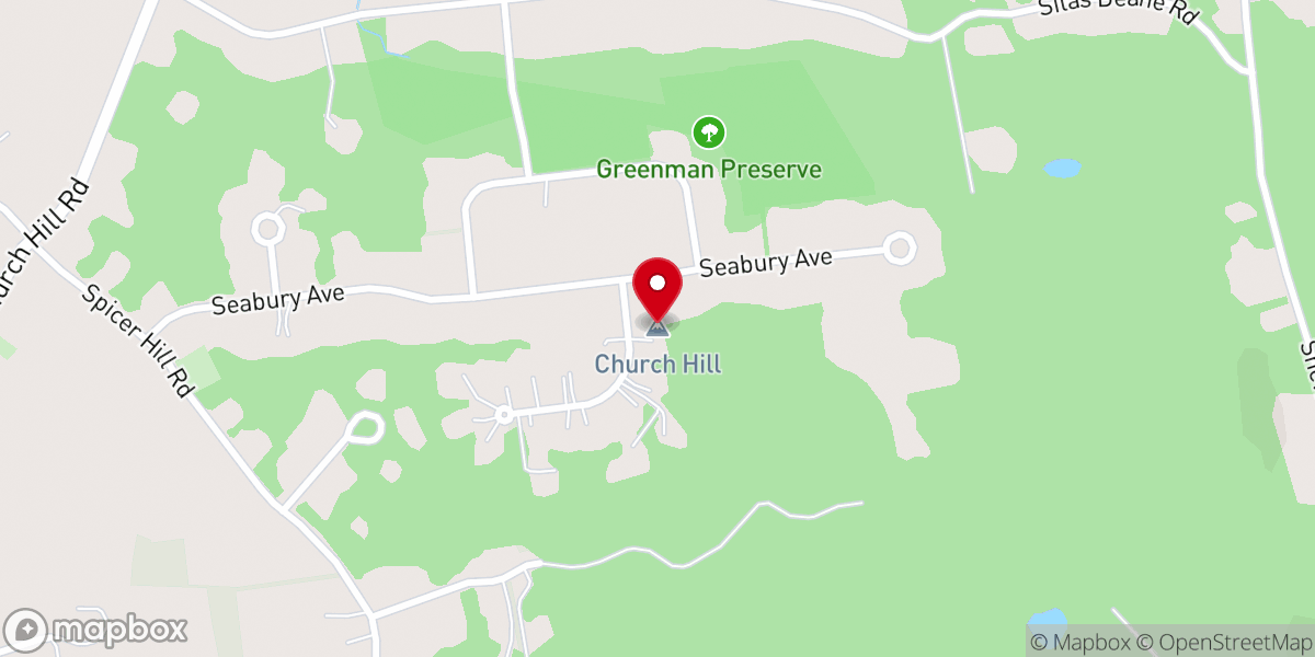 Map showing location of Church Hill