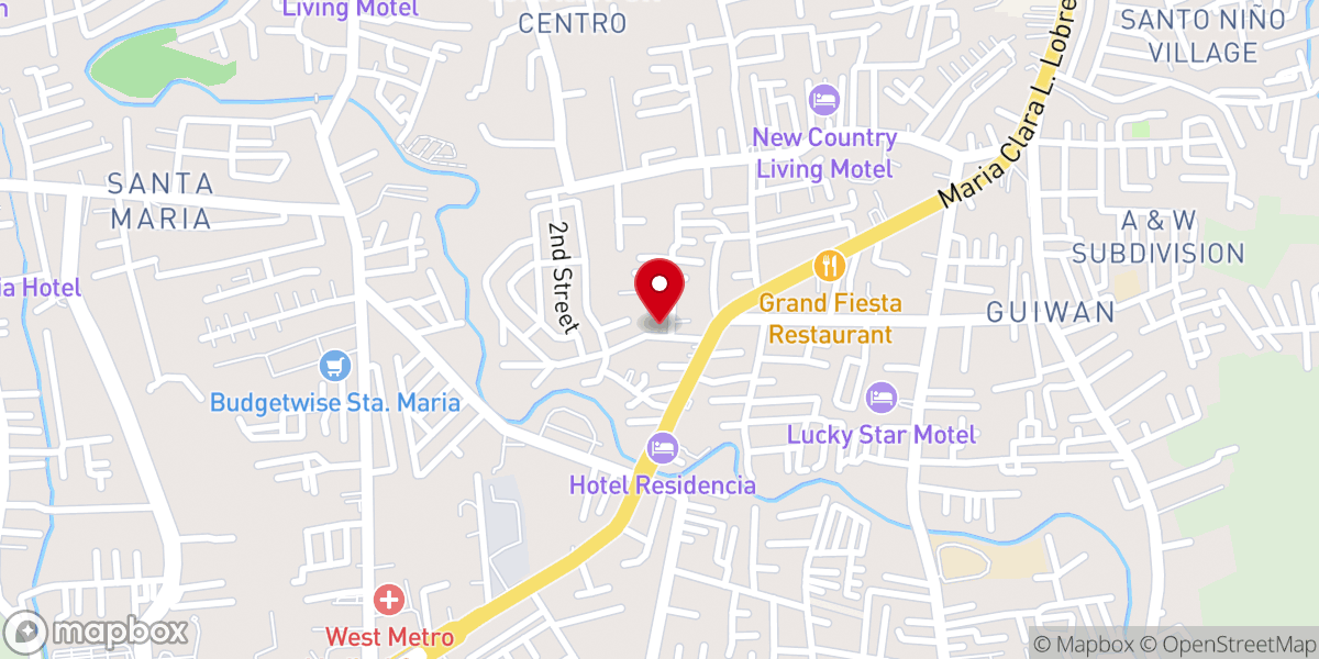 Map showing location of Word for the World Christian Fellowship Zamboanga City