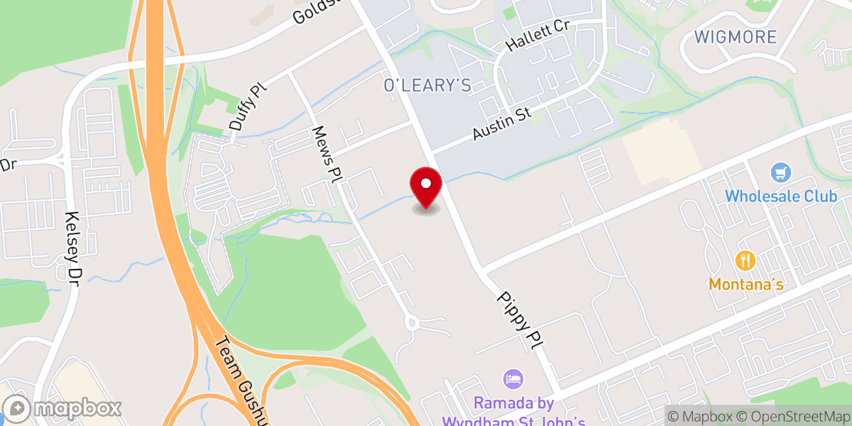 Map showing location of Roman Catholic Archdiocese of St. John's