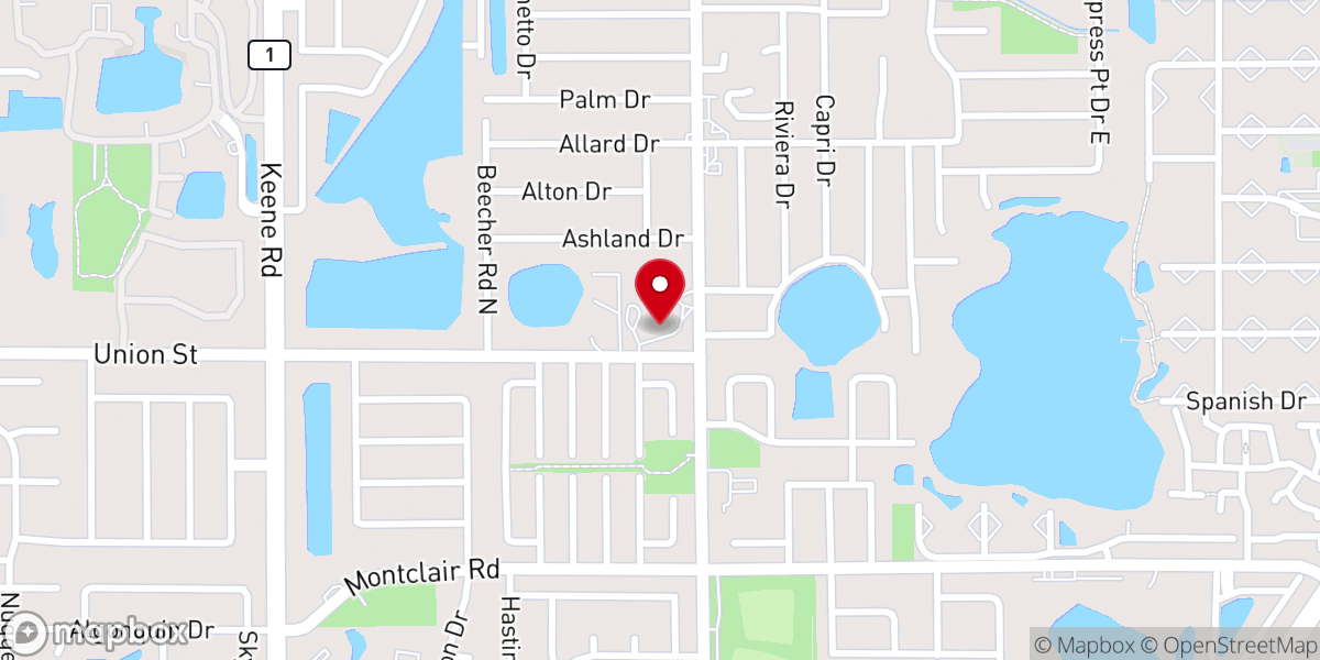 Map showing location of New Destiny Worship Center