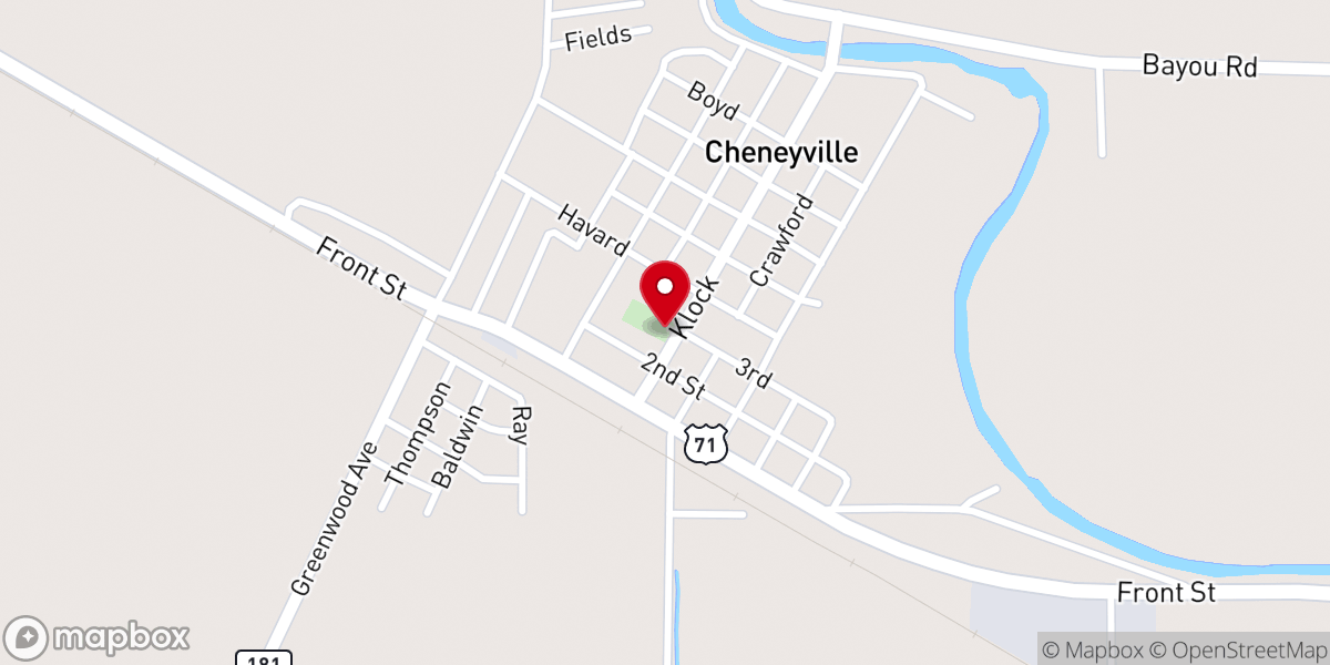Map showing location of Beulah Baptist Church