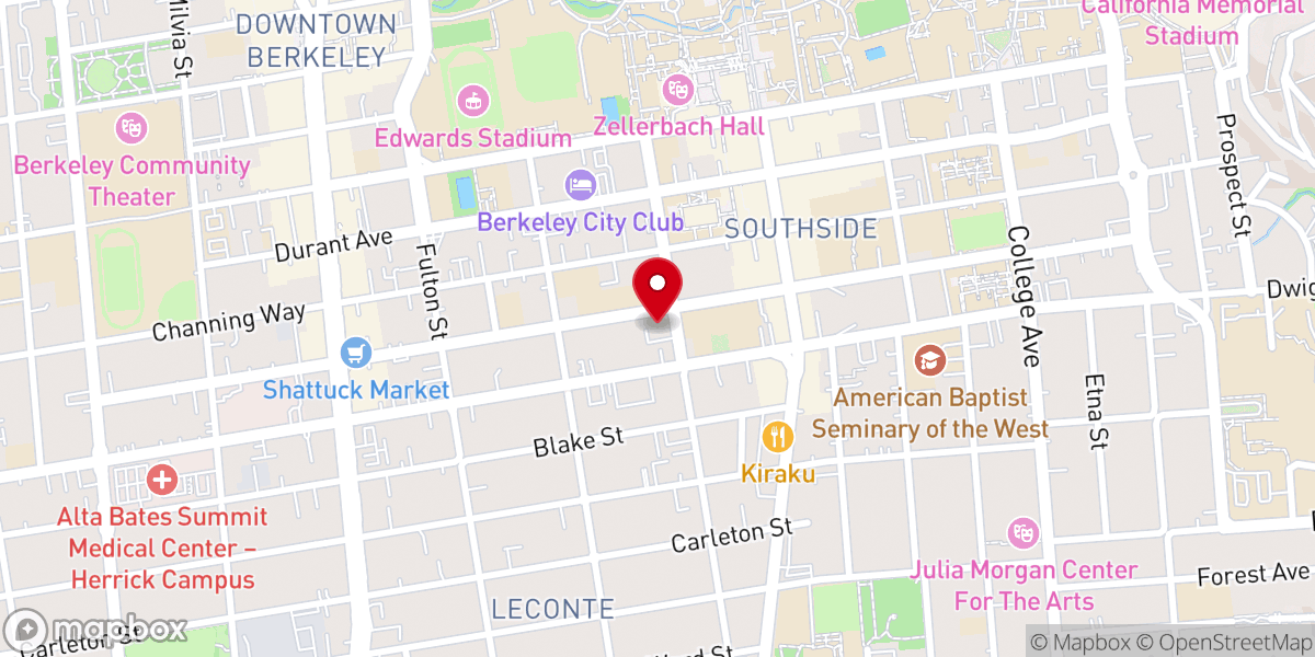 Map showing location of Church In Berkeley