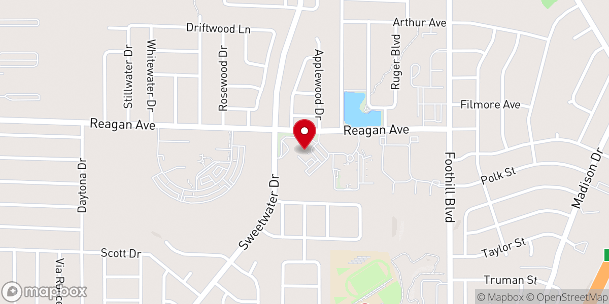 Map showing location of Young at Heart Senior Center