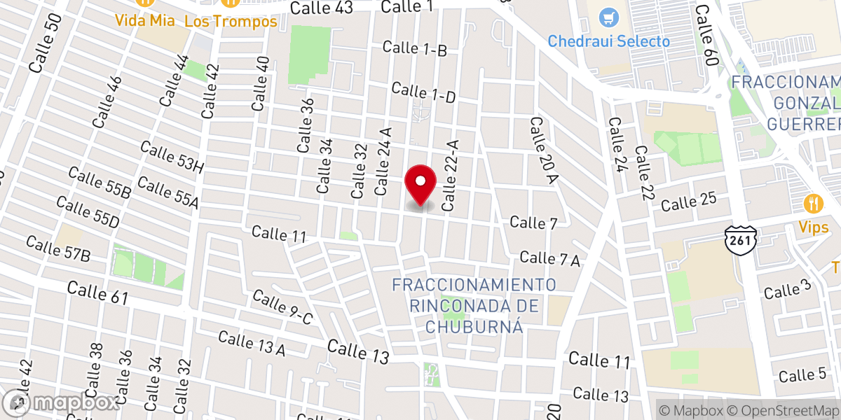Map showing location of Satélite Mérida Iglesia Cristiana