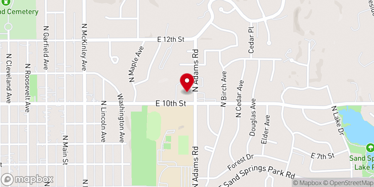 Map showing location of Broadway Baptist Church