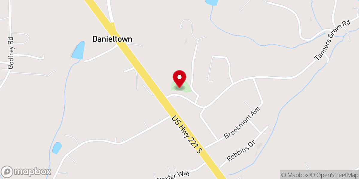 Map showing location of Tanners Grove United Methodist Church