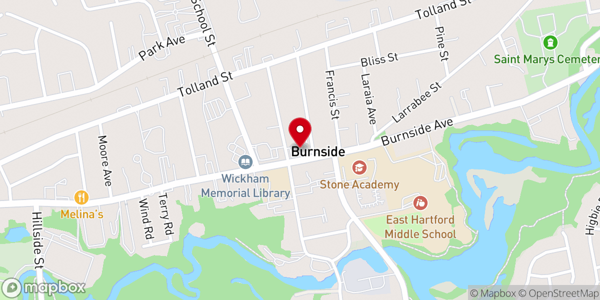 Map showing location of EAST HARTFORD CHURCH OF CHRIST
