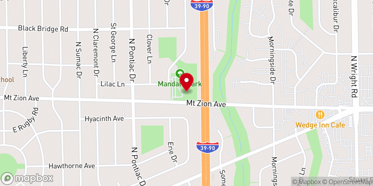 Map showing location of St. Mark Lutheran Church
