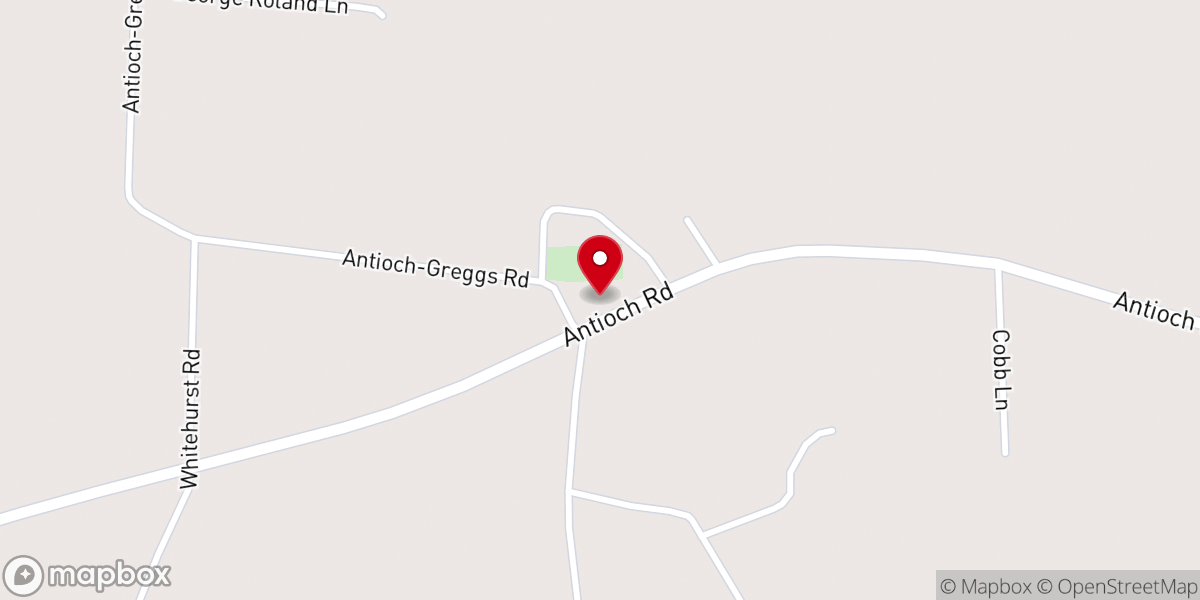 Map showing location of Antioch Church