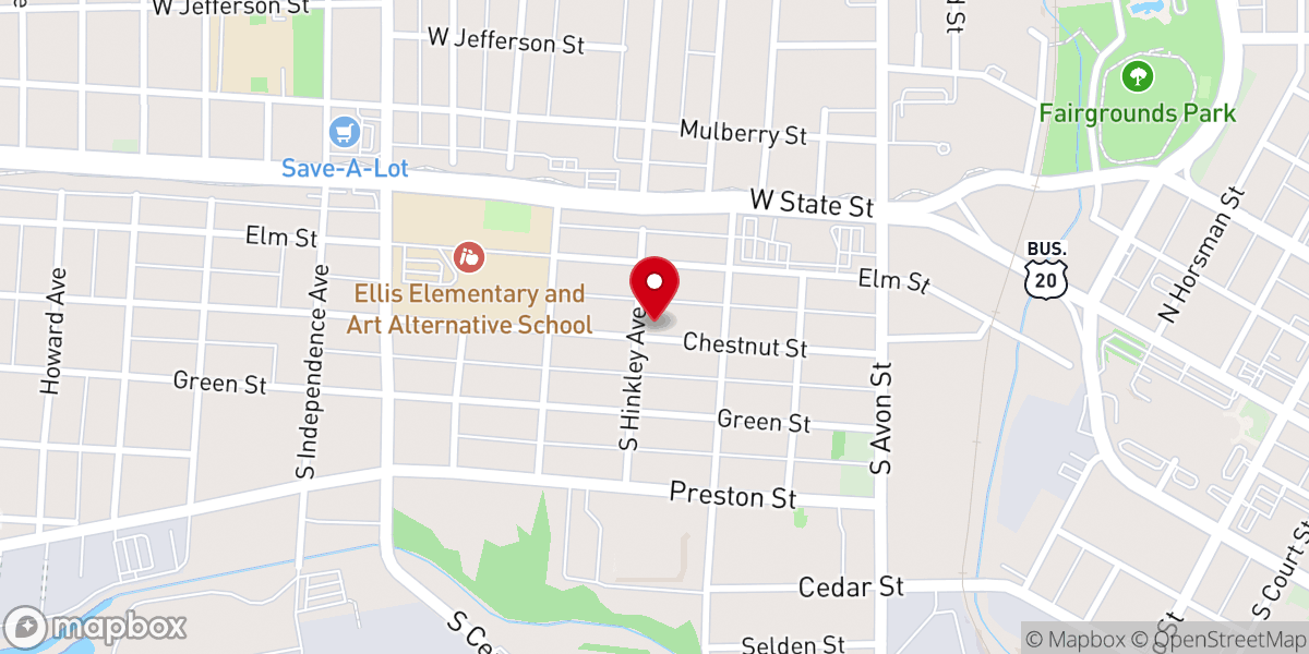 Map showing location of West Side Church of God in Christ