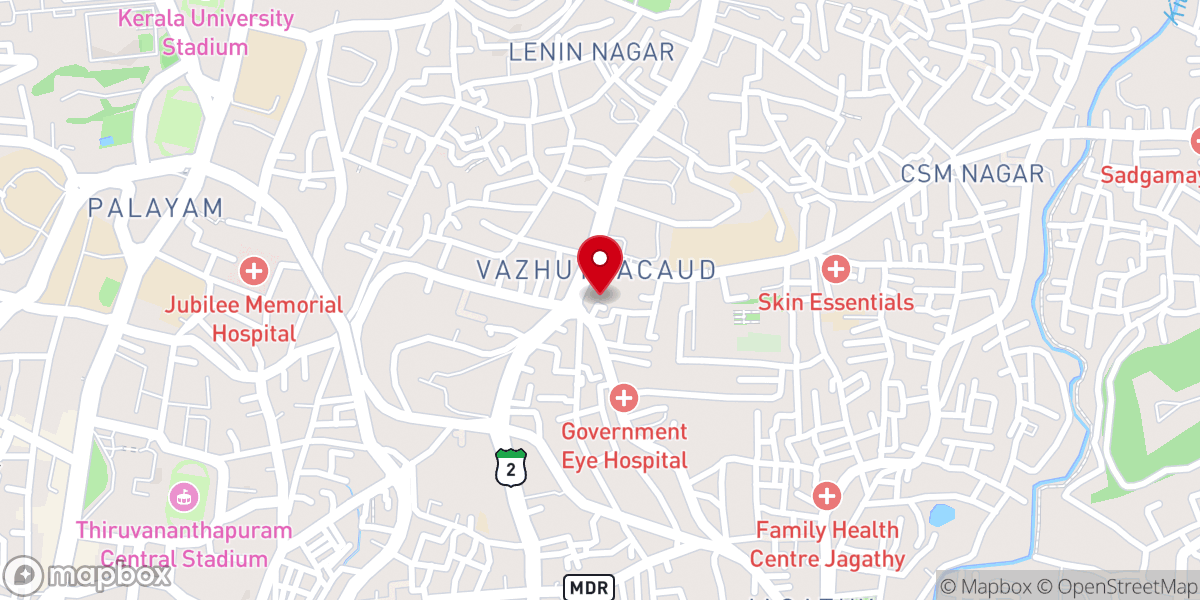 Map showing location of Salem Mar Thoma Syrian Church, Vazhuthacaud, Thiruvananthapuram