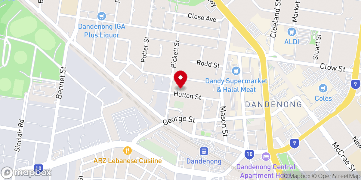Map showing location of Dandenong Australian-Filipino Seventh-Day Adventist Church