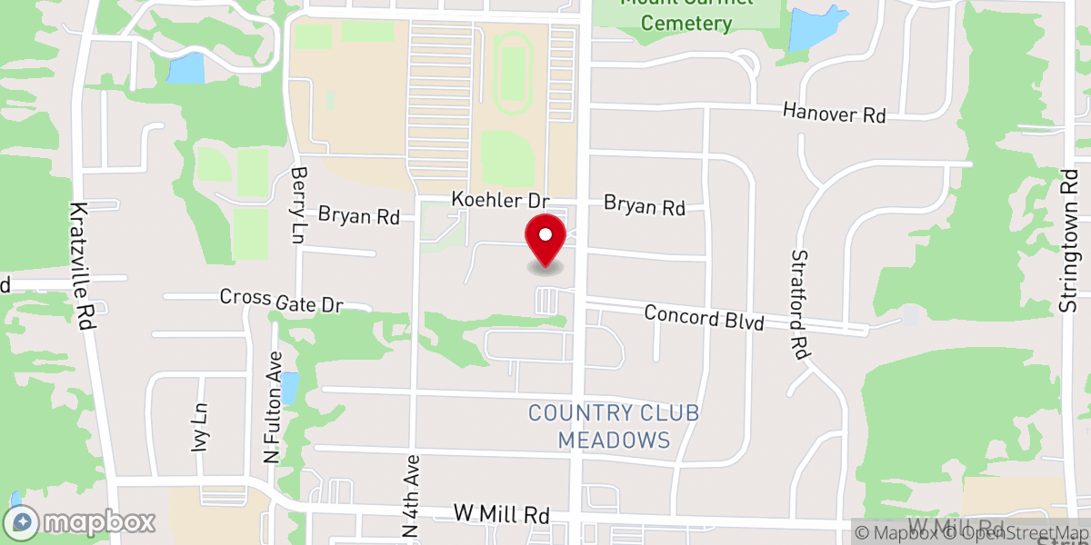 Map showing location of Calvary Temple Assembly of God