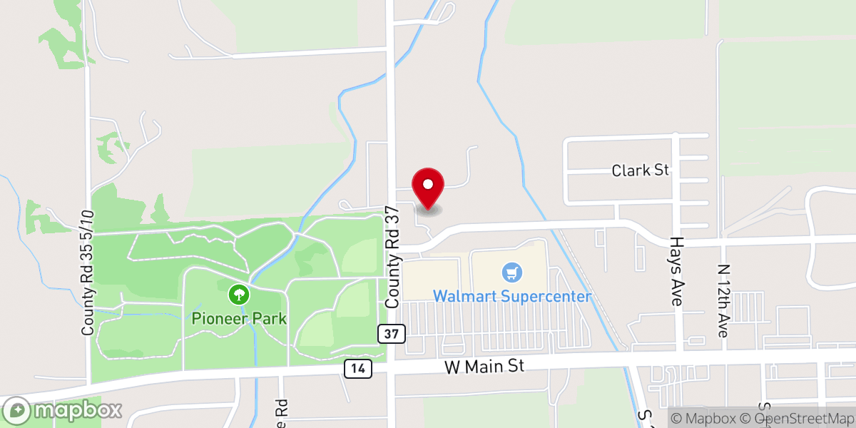 Map showing location of Emmanuel Baptist Church
